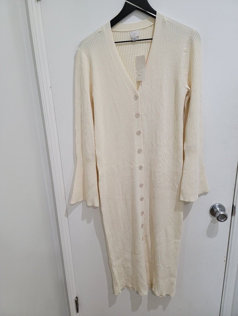 Women's Bell Long Sleeve MIDI Sweater Dress - a New Day